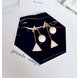 Wholesale Asymmetry Fashion 1 Pair Triangle Different pearl Women's Earrings Korean Style Earrings Jewelry Crystal Earrings  VGE055 4 small