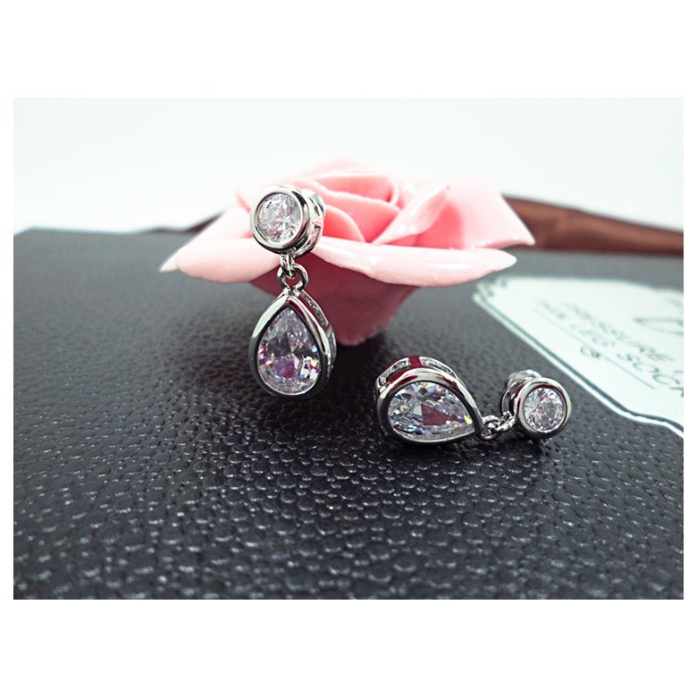 Wholesale  Crystal Valentines Day Gift Water Drop Earrings Big Stone Zircon Oval Drop Earring Rhombus Women Seaside Fashion Jewelry VGE056 0