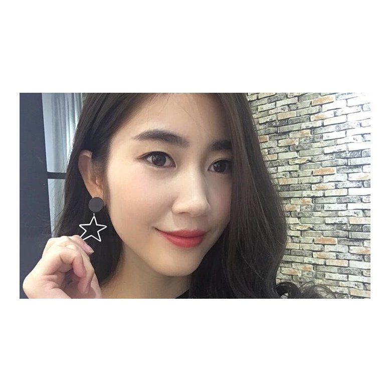 Wholesale Women Fashion Dangle Long Earrings Star circular ring Asymmetry Geometric Drop Earrings Charm Jewelry VGE058 4