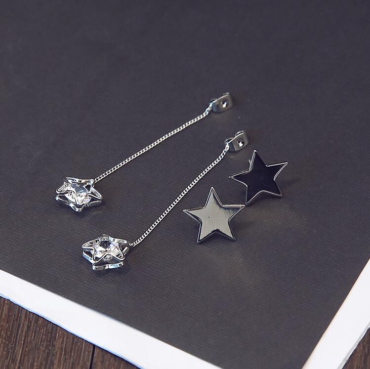 Wholesale  Exquisite Pentagram Drop Earrings for Women Long Star Crystal Dangle Earrings Fashion Jewelry Gifts VGE059 0