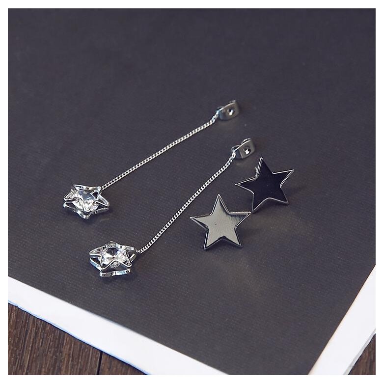 Wholesale  Exquisite Pentagram Drop Earrings for Women Long Star Crystal Dangle Earrings Fashion Jewelry Gifts VGE059 0