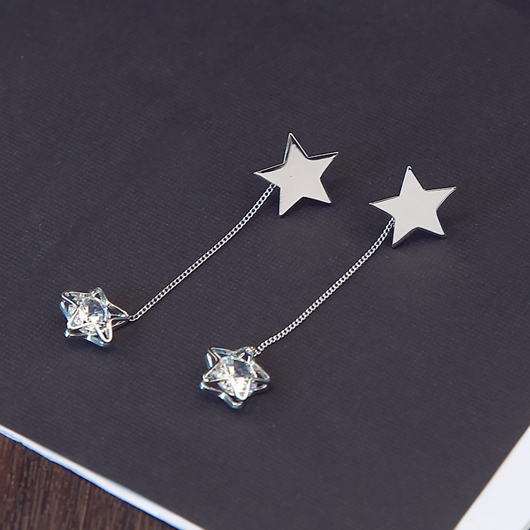 Wholesale  Exquisite Pentagram Drop Earrings for Women Long Star Crystal Dangle Earrings Fashion Jewelry Gifts VGE059 1