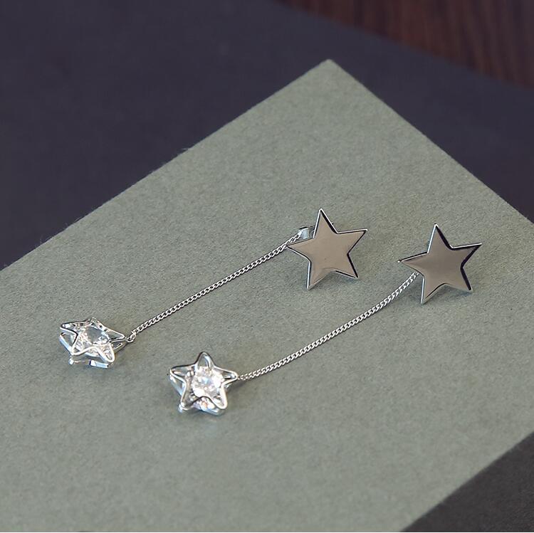 Wholesale  Exquisite Pentagram Drop Earrings for Women Long Star Crystal Dangle Earrings Fashion Jewelry Gifts VGE059 2