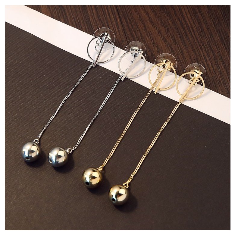 Wholesale Punk Style Big Metal Beads Earrings Long Drop Earrings Women Party Statement Hanging Dangle Earrings Fashion Jewelry VGE062 0