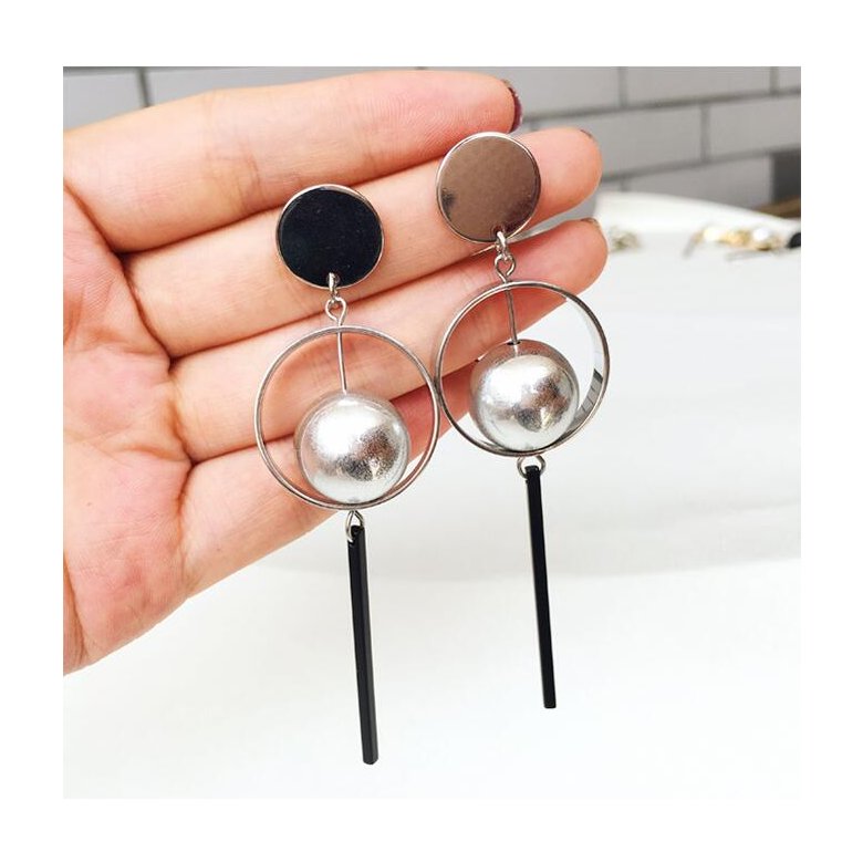 Wholesale Big Metal Beads Earrings Long Drop Earrings Women Party Statement Hanging Dangle Earrings Fashion Jewelry  VGE063 2