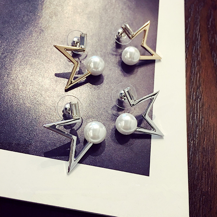 Wholesale New fashion delicate pearl crystal Star temperament Women Drop earrings creative Jewelry  VGE065 0