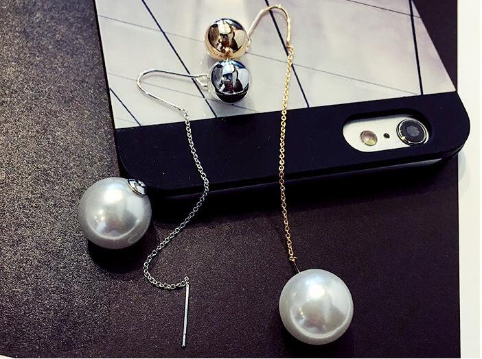 Wholesale Long Tassel Simulated Pearl Drop Earrings  For Women Classic  Ball Earrings Fashion Jewelry  VGE066 1