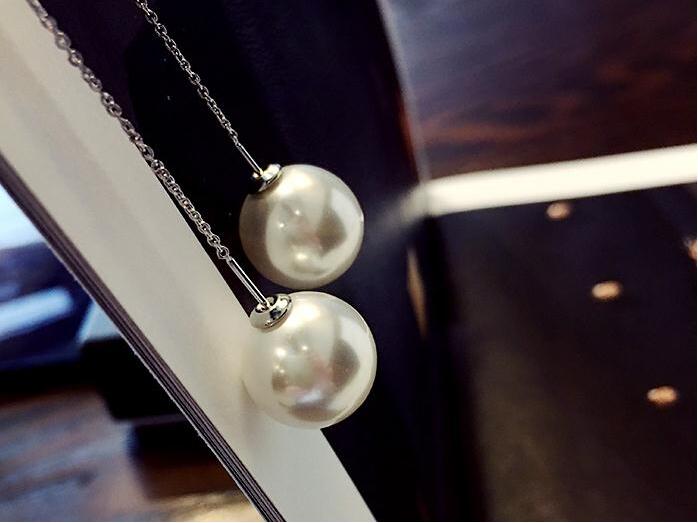 Wholesale Long Tassel Simulated Pearl Drop Earrings  For Women Classic  Ball Earrings Fashion Jewelry  VGE066 3