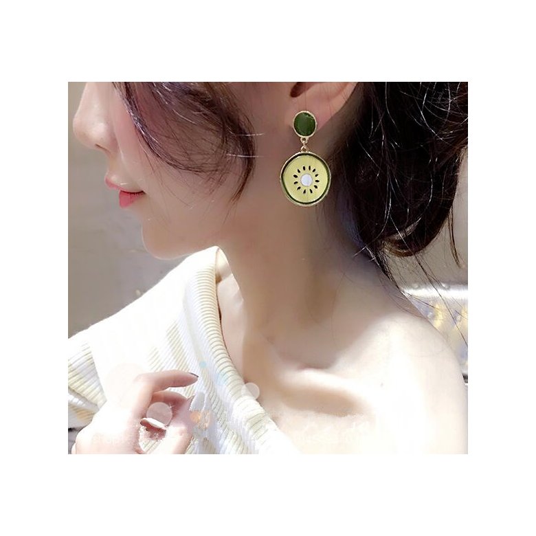 Wholesale Women Fruit Green Kiwi Dangle Earrings for Women Luxury wholesale Jewelry VGE068 3