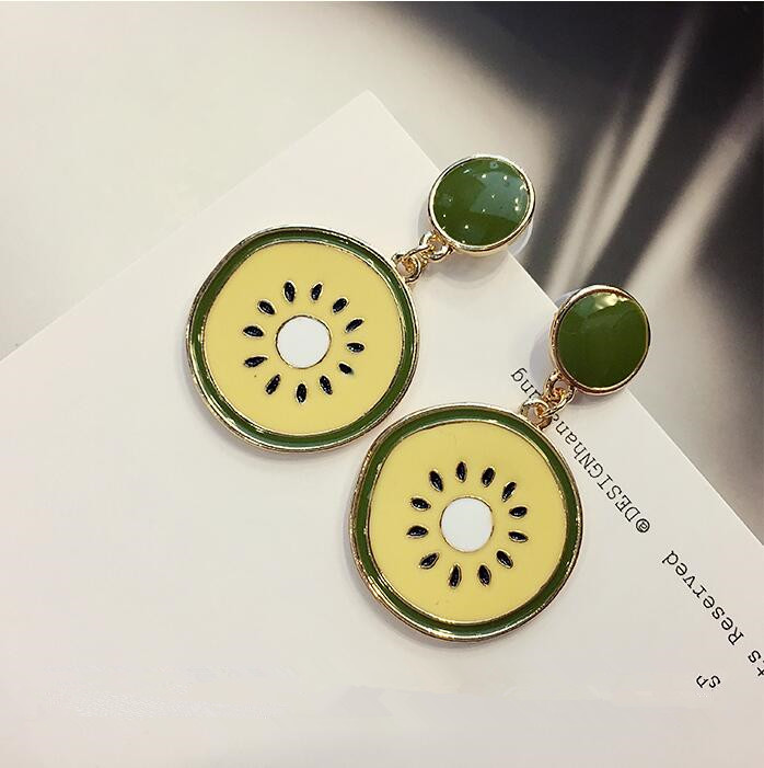 Wholesale Women Fruit Green Kiwi Dangle Earrings for Women Luxury wholesale Jewelry VGE068 4