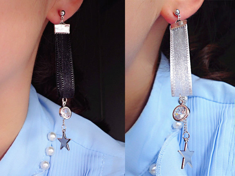 Wholesale Fashion Style  Women Earrings Temperament Geometric Rhinestone pendant Tassel Earrings VGE069 6