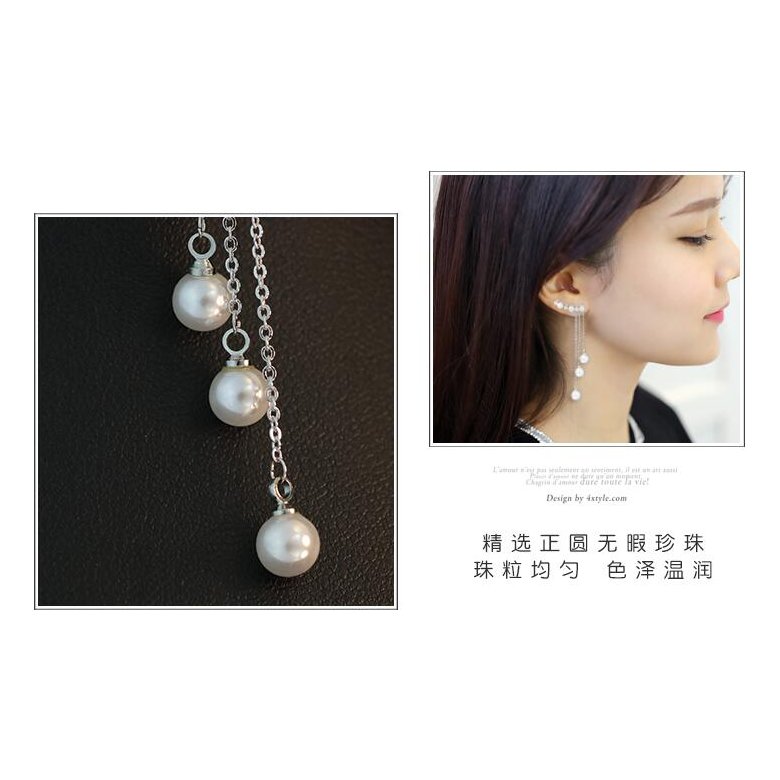 Wholesale New Fashion Hyperbole Temperament Elegant Long Drop Earrings for Women Female Tassel Simulated Pearl Pendant Earrings VGE072 1