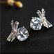 Wholesale Sparkling Zircon Stud Earrings for Women Luxury Full Zircon Bow Earrings Girls Romantic Style Wedding Engagement Party jewelry VGE073 4 small