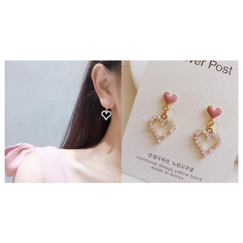 Wholesale Charmsmic Pearl Heart Dangle Earrings For Women Geometric Drop Earrings New Korean Fashio Lady Wedding Jewelry 2020 VGE074 0