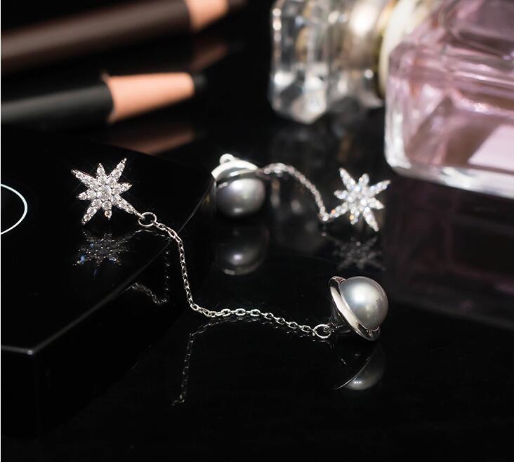 Wholesale Shiny  Snowflake star earrings  Long Tassel Dangle Earrings for Women Statement Earrings Jewelry Gifts VGE079 3
