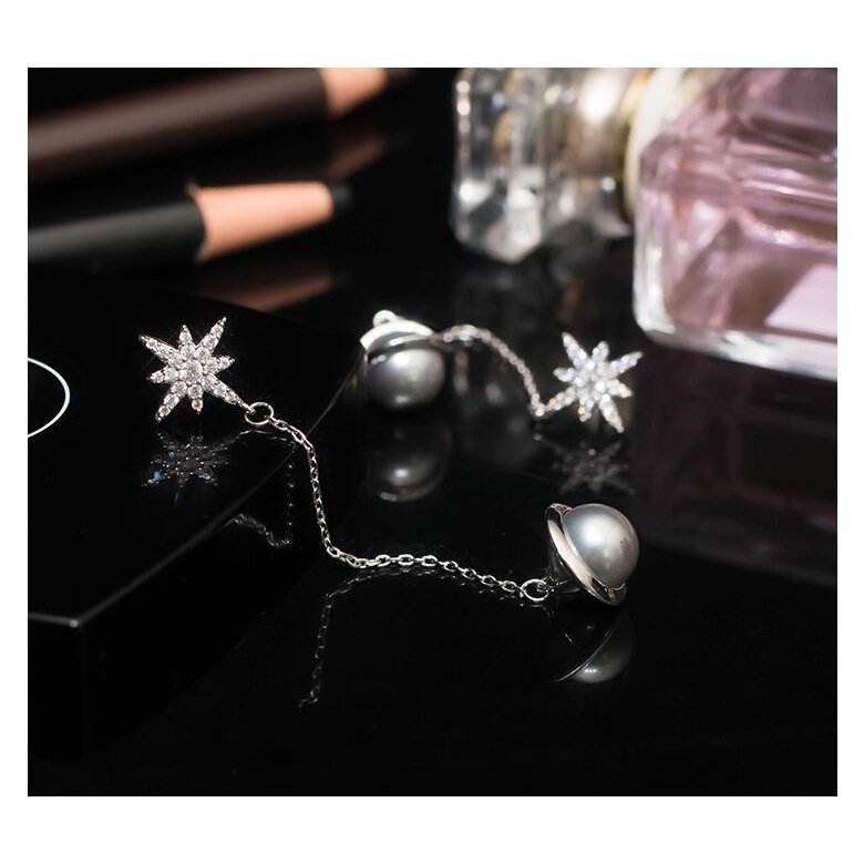 Wholesale Shiny  Snowflake star earrings  Long Tassel Dangle Earrings for Women Statement Earrings Jewelry Gifts VGE079 3