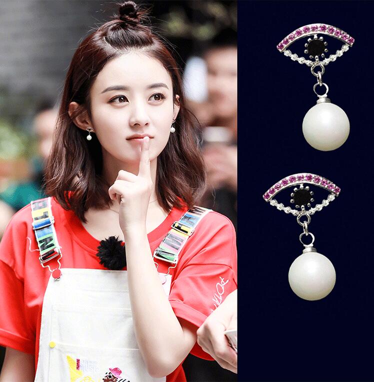 Wholesale Fashion Eye Crystal Vintage Earrings For Women Pearl Fashion Earring Jewelry Water drop VGE081 5