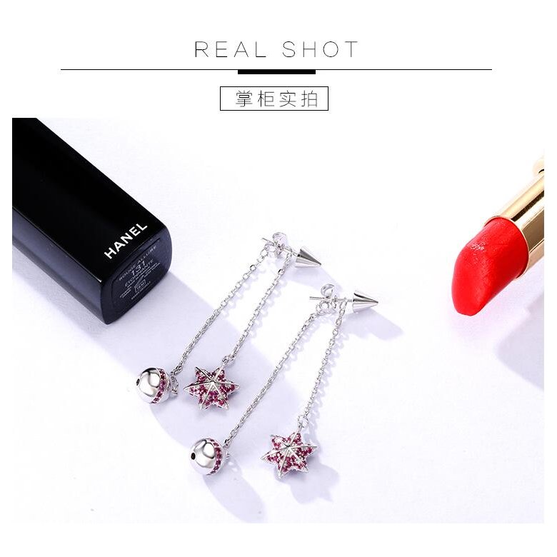 Wholesale Crystal Vintage Star Women Dangle Earrings Asymmetric Star Girl With Long Earrings For Women Drops Earrings Tassel Earrings VGE084 0