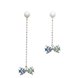 Wholesale  New Design Blue Crystal Fish Pearl Drop Earrings for Women Fashion Jewelry Long tassel earring VGE085 2 small