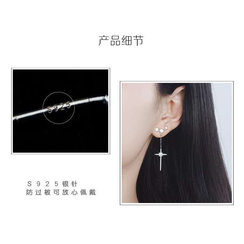 Wholesale Long Drop Earring Imitation Pearl Geometric Cross Earring Dangle Earrings For Women Girl Wedding Party Jewelry Gift 2020 Hot New VGE086 3