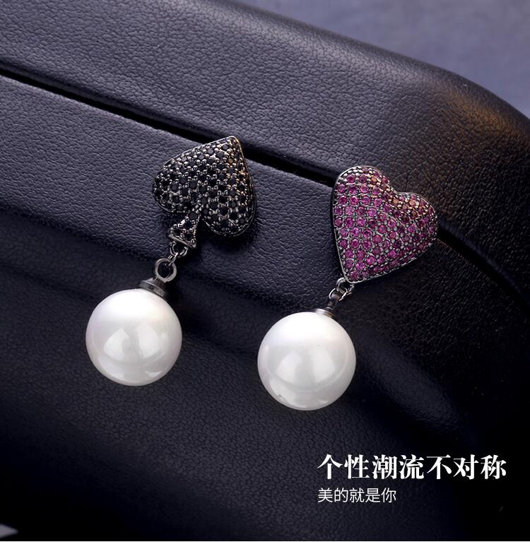 Wholesale Charmsmic Pearl Heart Dangle Earrings For Women Geometric Drop Earrings New Korean Fashio Lady Wedding Jewelry 2020 VGE087 0