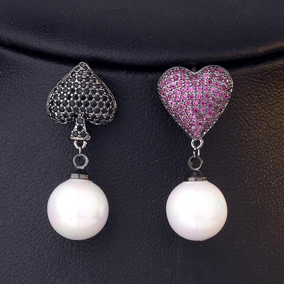 Wholesale Charmsmic Pearl Heart Dangle Earrings For Women Geometric Drop Earrings New Korean Fashio Lady Wedding Jewelry 2020 VGE087 2