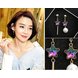 Wholesale Elegant imitation pearl colorful Star Long Tassel earring  Fashion Personality Pendant High Quality VGE088 3 small