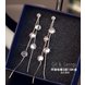 Wholesale Luxury Round Zircon Long Drop Earrings with Silver Color Tassel Korean Wedding Earring for Women Party Jewelry VGE091 1 small