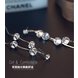 Wholesale Luxury Round Zircon Long Drop Earrings with Silver Color Tassel Korean Wedding Earring for Women Party Jewelry VGE091 3 small