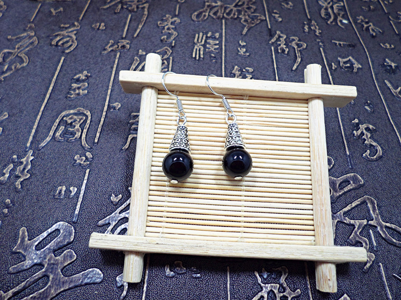 Wholesale Natural gem earrings vintage tibetan earrings for women red onyx ethnic fine jewelry women gift VGE095 0