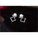 Wholesale Korean Geometric Metal Simulation Pearl Earrings Temperament Square Metal Stud Earrings Simple Classic Women's Jewelry VGE096 4 small