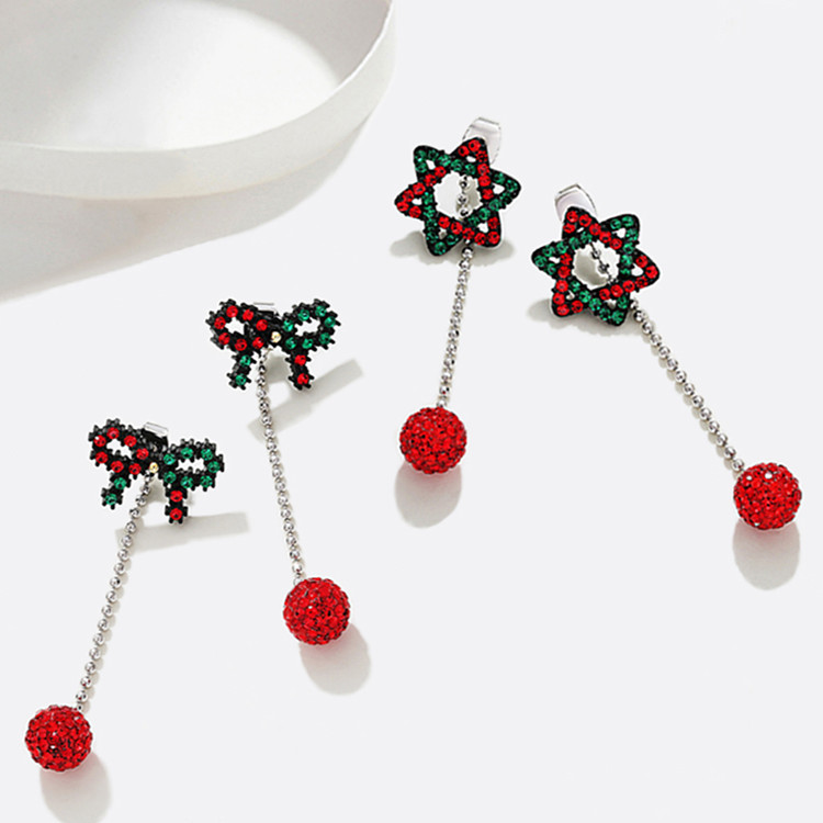 Wholesale New Arrival Fashion Trendy Dangle Bowknot ball tassel earrings Simple Korean Jewelry Female Long Pendant Eardrop VGE102 1