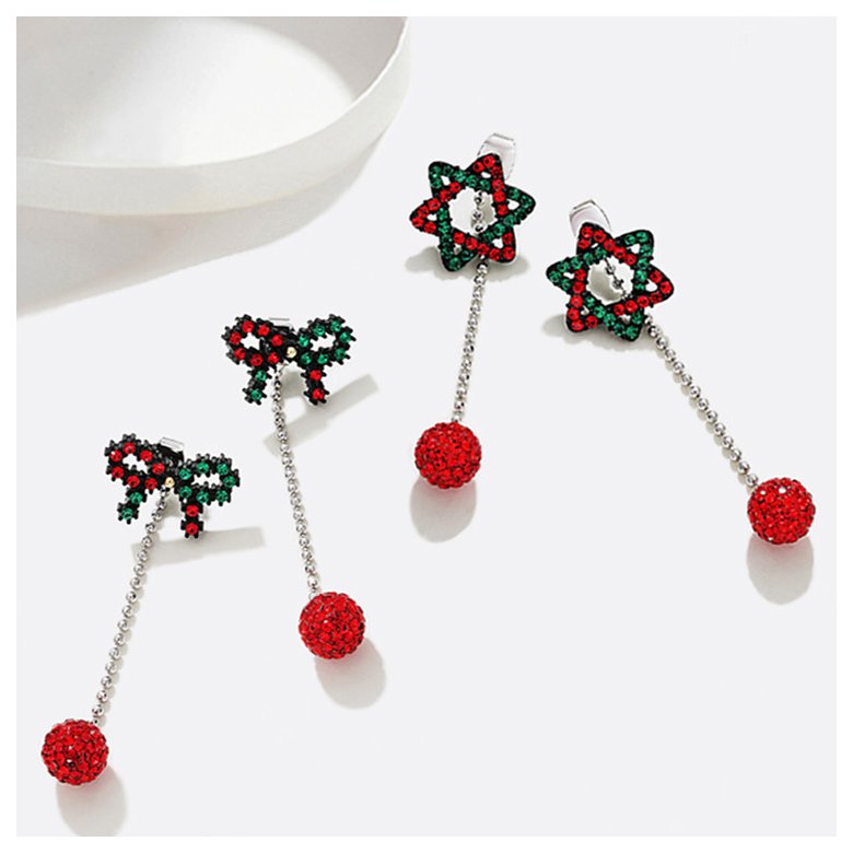 Wholesale New Arrival Fashion Trendy Dangle Bowknot ball tassel earrings Simple Korean Jewelry Female Long Pendant Eardrop VGE102 1