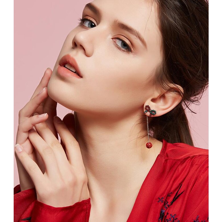 Wholesale New Arrival Fashion Trendy Dangle Bowknot ball tassel earrings Simple Korean Jewelry Female Long Pendant Eardrop VGE102 3