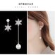 Wholesale 925 sterling silver fashion snowflake crystal pearl ladies stud earrings jewelry wholesale women Christmas gift VGE103 2 small
