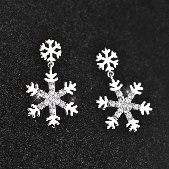 Wholesale New Fashion For Women Snowflake Earrings and Silver Color Women's Engagement Jewelry Earring Gift VGE104 1
