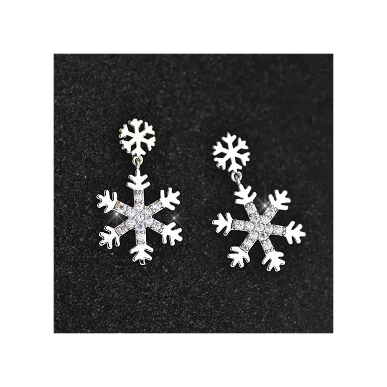 Wholesale New Fashion For Women Snowflake Earrings and Silver Color Women's Engagement Jewelry Earring Gift VGE104 1