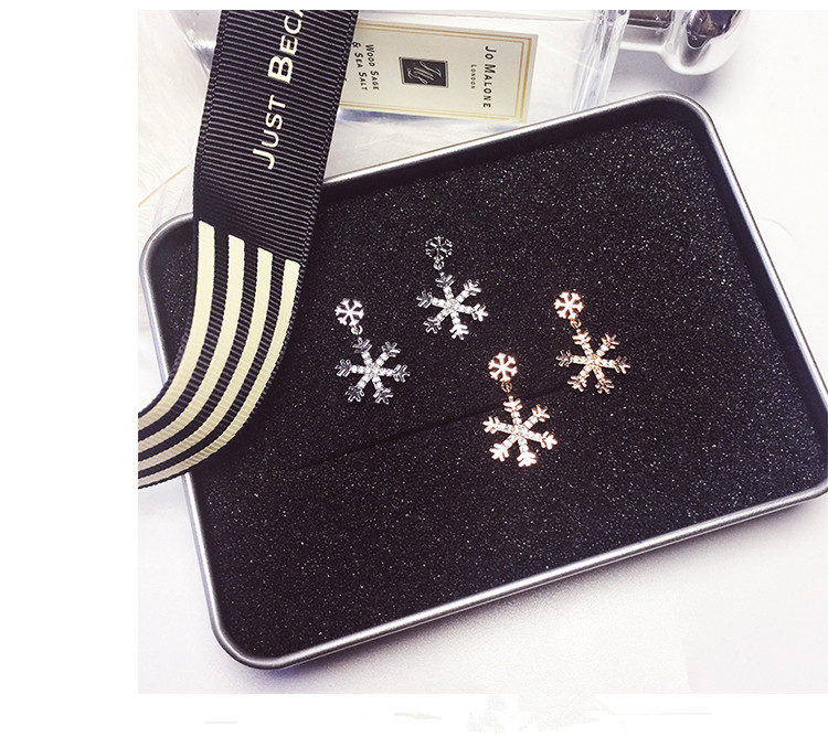 Wholesale New Fashion For Women Snowflake Earrings and Silver Color Women's Engagement Jewelry Earring Gift VGE104 3