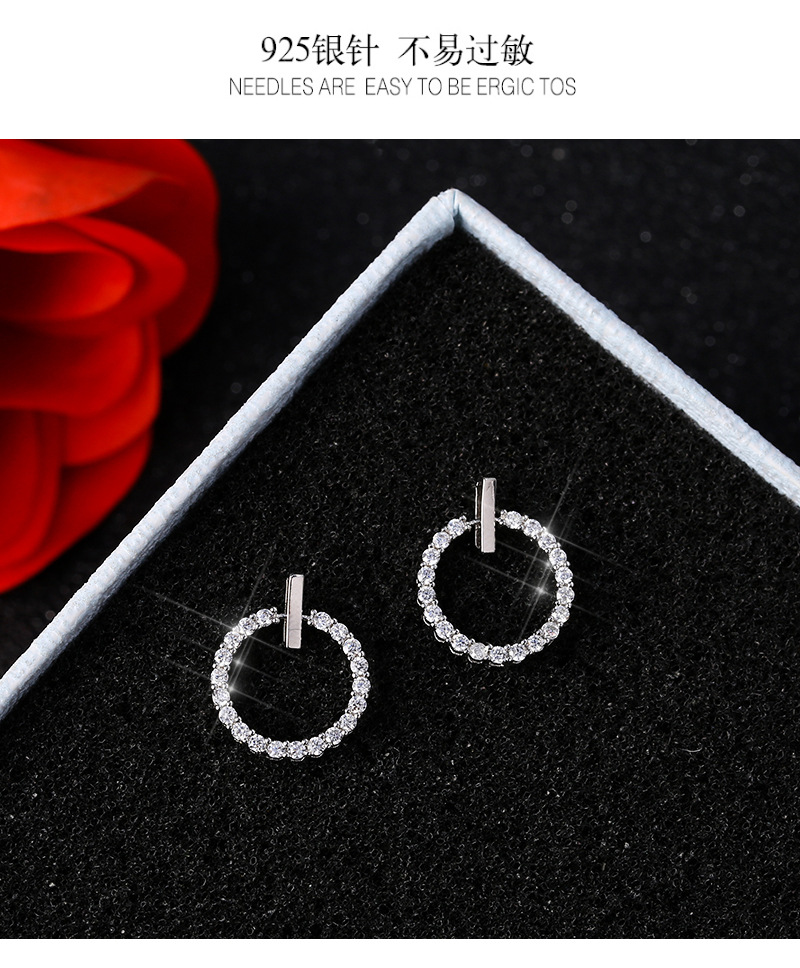 Wholesale Small Crystal Hoop Earrings Fashion Simple Round Shiny Earring Jewelry For Women Party Gift VGE105 2