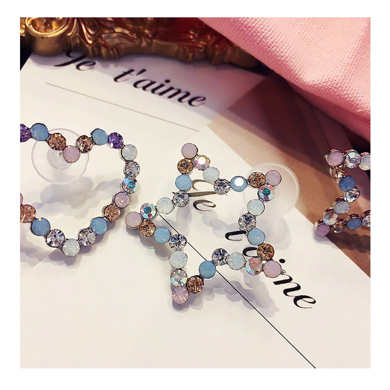 Wholesale New Arrival  color Crystal Trendy Star heart  Women Dangle Earrings fashion Jewelry  VGE108 1