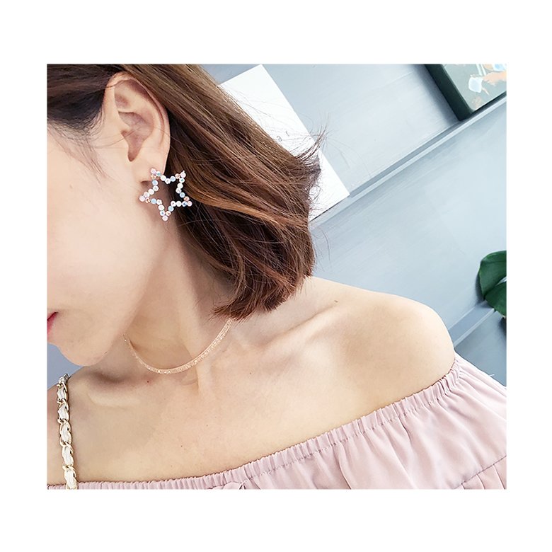 Wholesale New Arrival  color Crystal Trendy Star heart  Women Dangle Earrings fashion Jewelry  VGE108 3