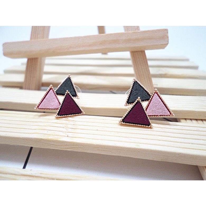 Wholesale Unique triangular geometry earrings fashion geometric shape earrings beautiful and colorful color matching earrings personality VGE109 1