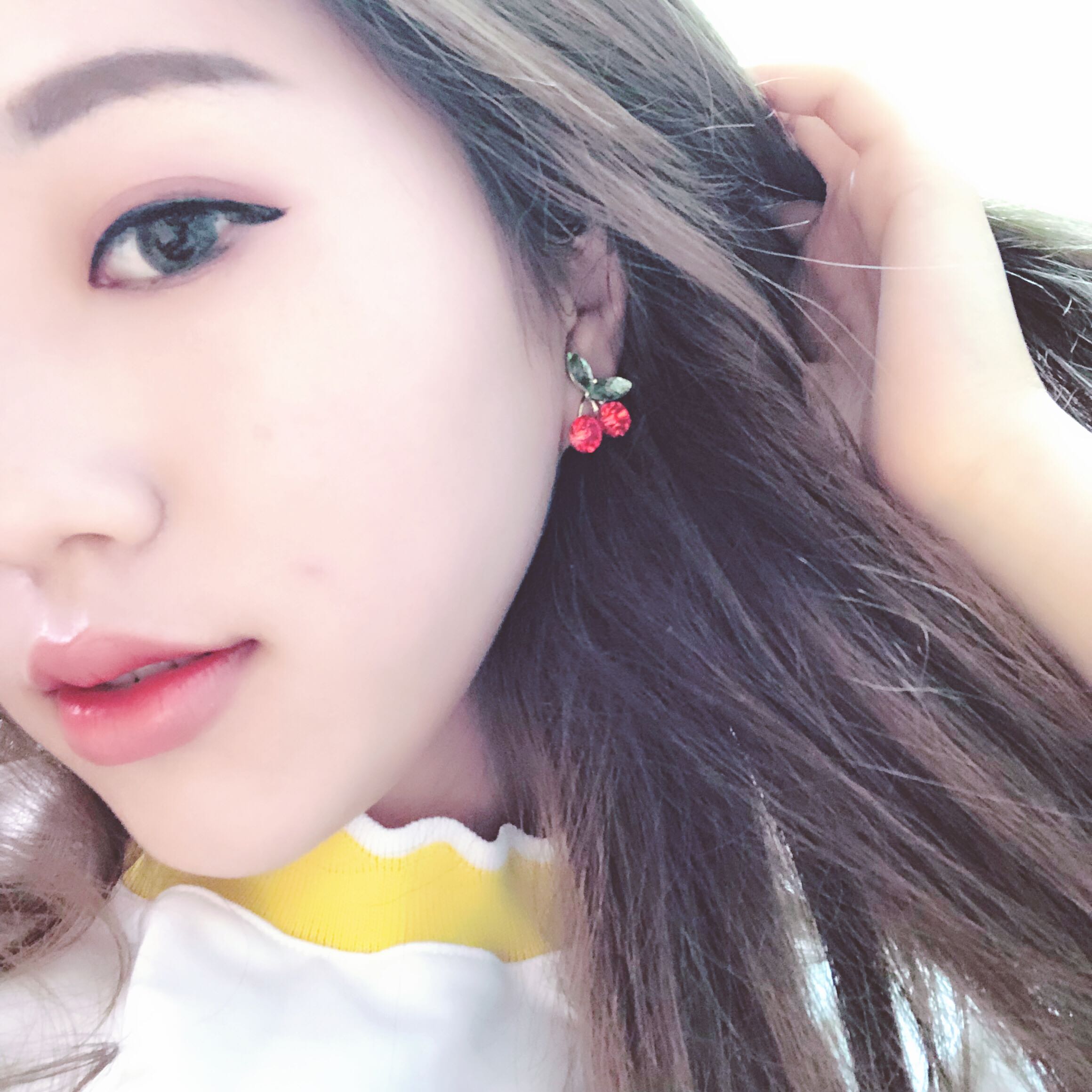 Wholesale Cute Red Cherry Crystal Earring 2020 New Romantic Sweet Fruit Geometric Korean Earrings for Women Girl Party Delicate Jewelry VGE110 3