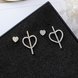 Wholesale Trendy Crystal Heart Women Dangle Earrings Asymmetric Metal Love Earrings For Women Drops Earrings  VGE113 2 small