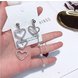 Wholesale Girl Heart-shaped Asymmetric Earrings Simple Rhinestone Pearl Chain Earrings Jewelry  Long Earrings VGE118 4 small