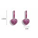 Wholesale Love Heart Earrings Sweet Pink Gifts for Women Girlfriend Girls Shine Sequins Imitation Rhinestone Korean Style Daily Ear Stud VGE119 0 small