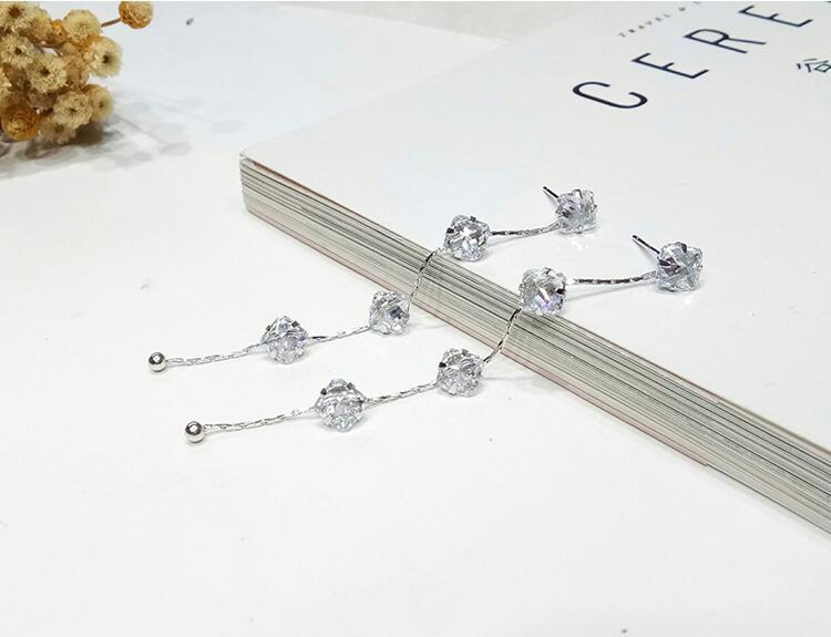 Wholesale The New Fashion Jewelry Shining Crystal Earrings For Women Cubic Zircon Tassel 925 Sterling Silver Dangle Earrings High Quality VGE121 0