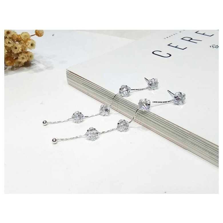 Wholesale The New Fashion Jewelry Shining Crystal Earrings For Women Cubic Zircon Tassel 925 Sterling Silver Dangle Earrings High Quality VGE121 0