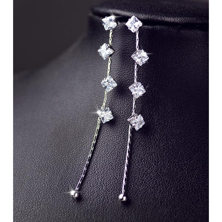 Wholesale The New Fashion Jewelry Shining Crystal Earrings For Women Cubic Zircon Tassel 925 Sterling Silver Dangle Earrings High Quality VGE121 2