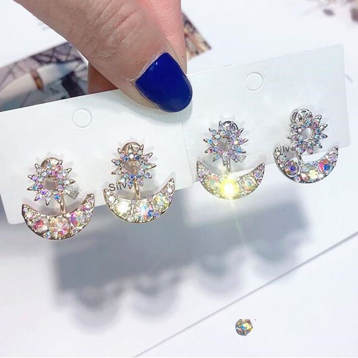 Wholesale New fashion star woman's store earrings European and American fashion exaggerated sun and moon female models jewelry VGE123 0
